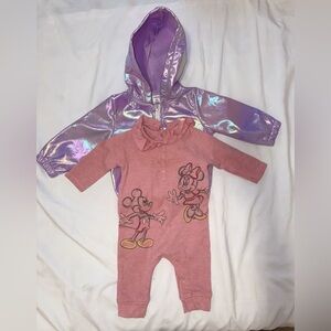BUNDLE GIRL Iridescent Purple Hooded Jacket SHEIN+ play suit Disney size 6-9 M